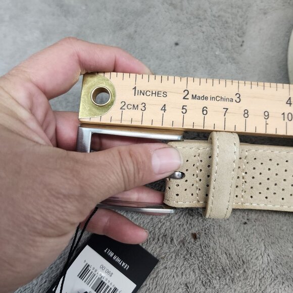 PX Belt Mens 36 Beige Leather *NWT* - Picture 4 of 6